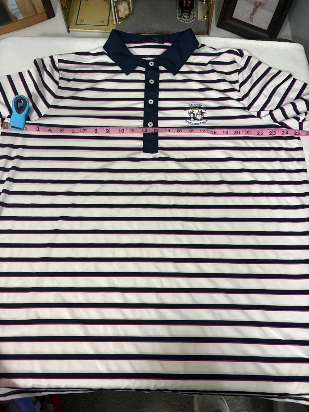 U.S. Open Striped Polo Shirt - Navy & White